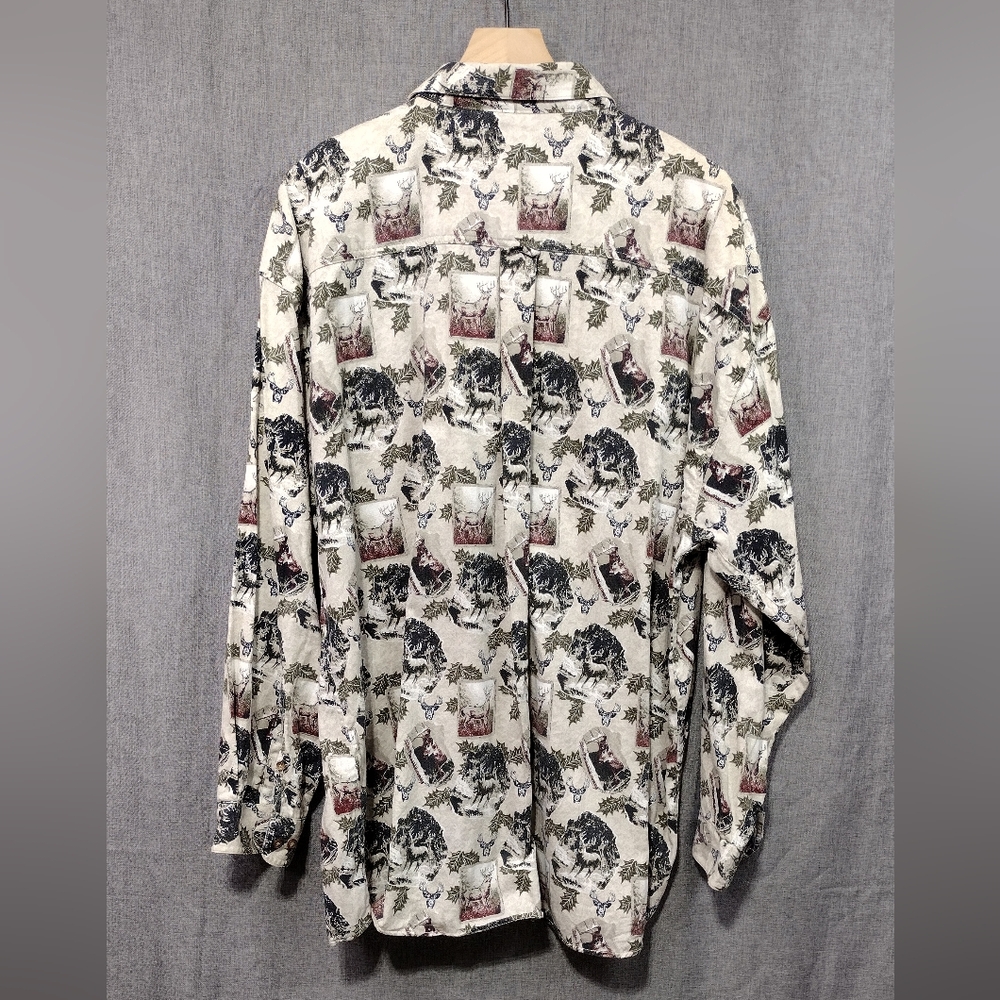 Magellan Deers Print Button Shirt Mens XXL Multicolor Outdoor Hiking Hunting - Picture 5 of 8